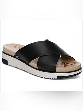 Sam Edelman - Audrea Sandal Black leather  Cross Over Slip-Ons womens SZ 8